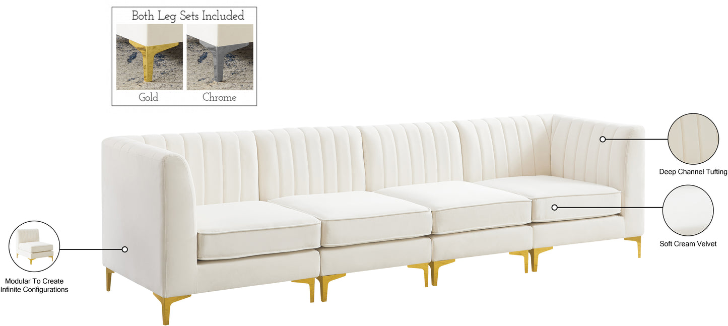 julia cream velvet modular sofa s119