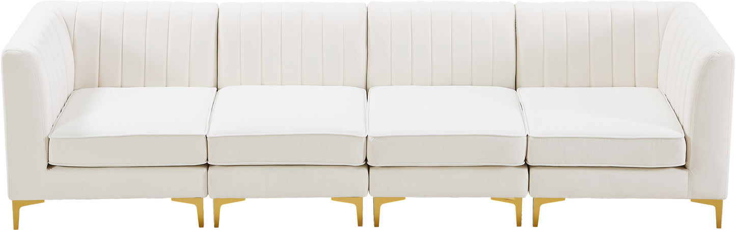 julia cream velvet modular sofa s119