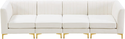 Julia Cream Velvet Modular Sofa S119