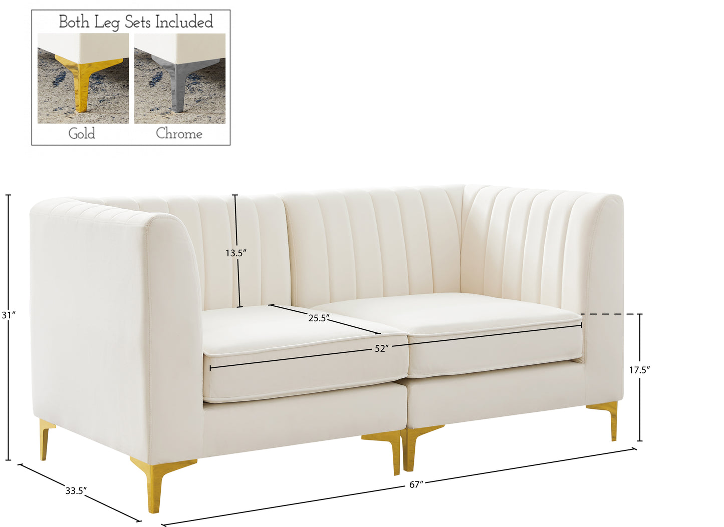 julia cream velvet modular sofa s67