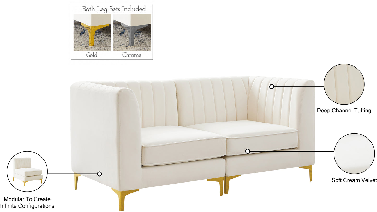 julia cream velvet modular sofa s67