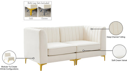 Julia Cream Velvet Modular Sofa S67