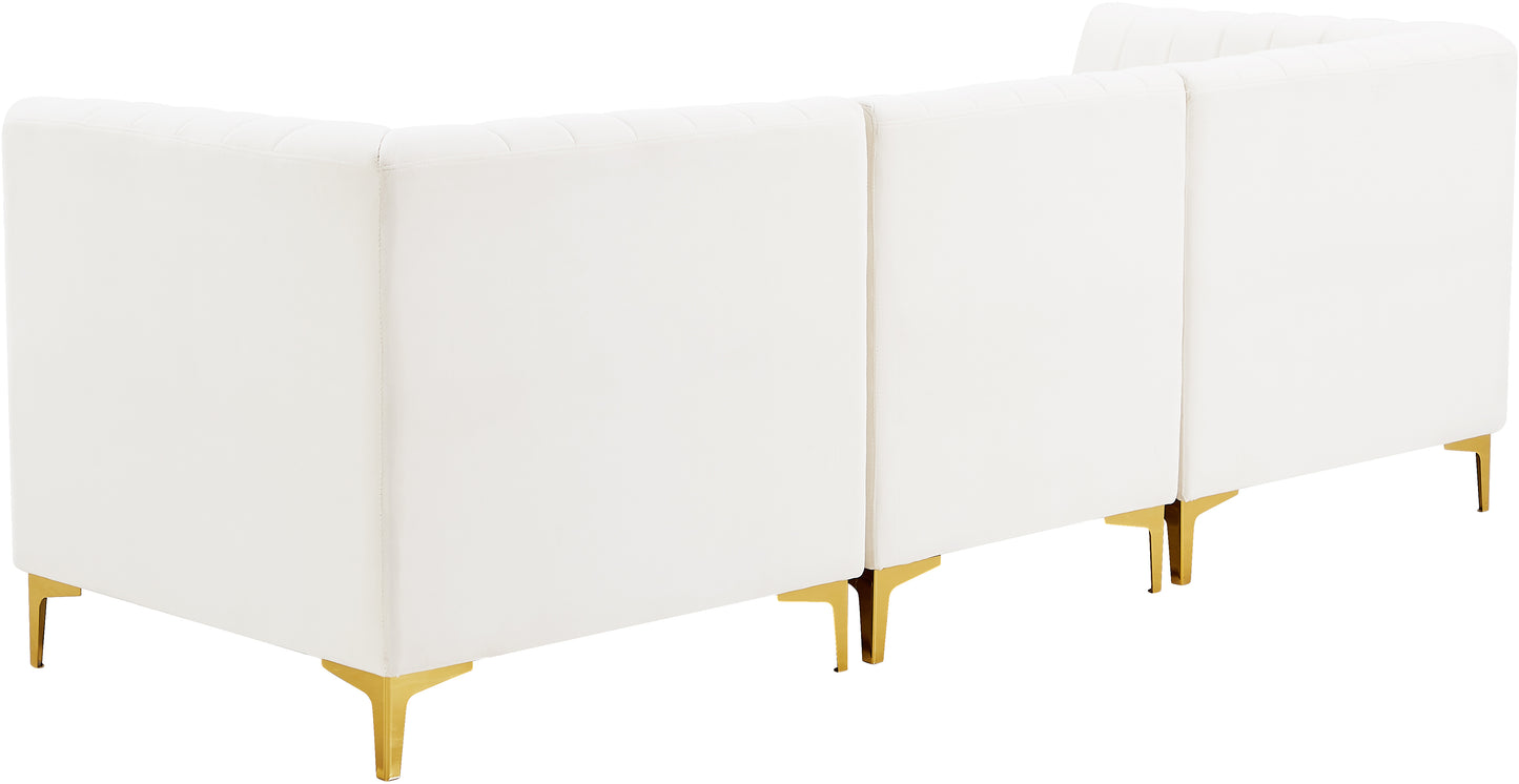 julia cream velvet modular sofa s93