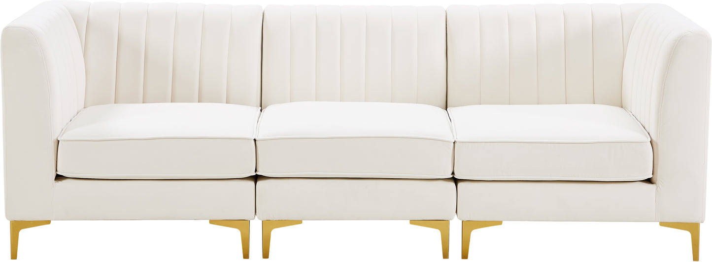 julia cream velvet modular sofa s93