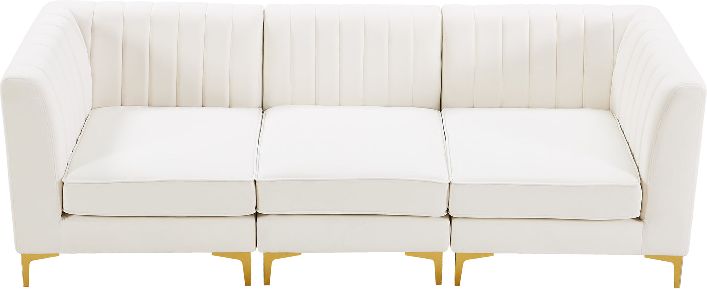 julia cream velvet modular sofa s93