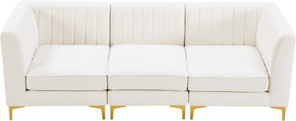 Julia Cream Velvet Modular Sofa S93