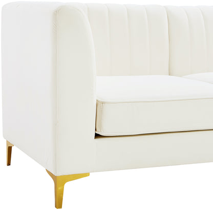 Julia Cream Velvet Modular Sectional Sec4A