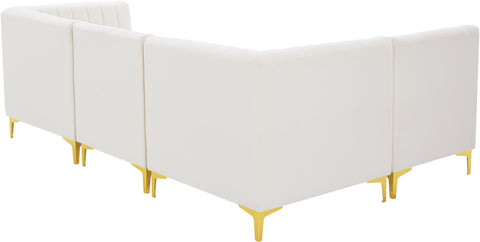 Julia Cream Velvet Modular Sectional Sec4A