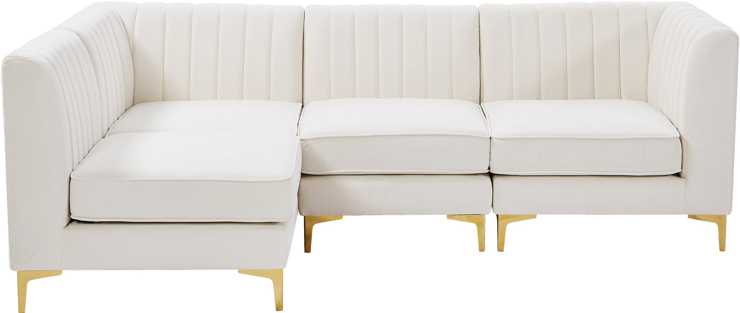 julia cream velvet modular sectional sec4a