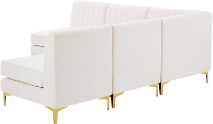 Julia Cream Velvet Modular Sectional Sec5A