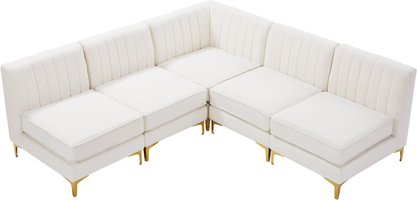 julia cream velvet modular sectional sec5a