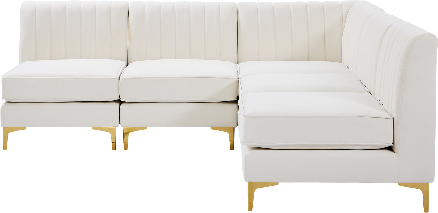 julia cream velvet modular sectional sec5a