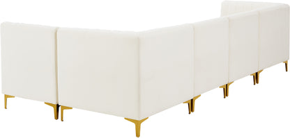 Julia Cream Velvet Modular Sectional Sec5B