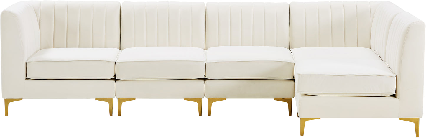 julia cream velvet modular sectional sec5b