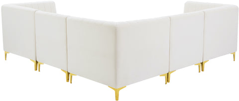 Julia Cream Velvet Modular Sectional Sec5C