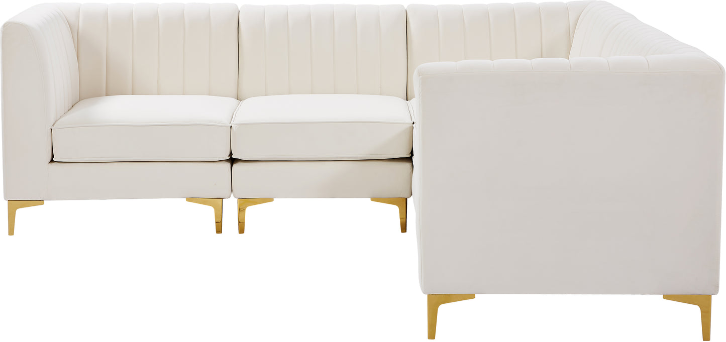 julia cream velvet modular sectional sec5c