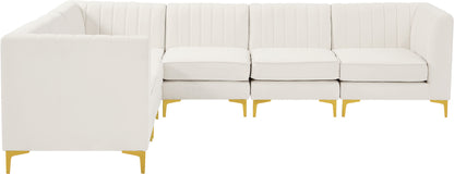 Julia Cream Velvet Modular Sectional Sec6A