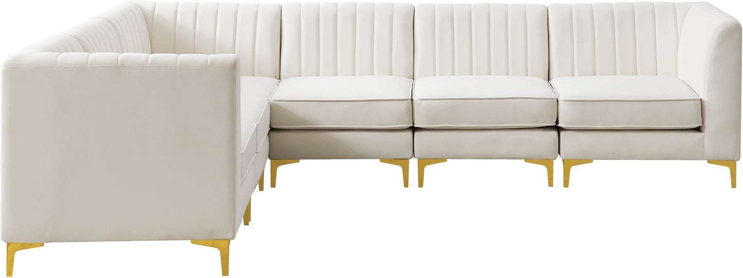 julia cream velvet modular sectional sec6a