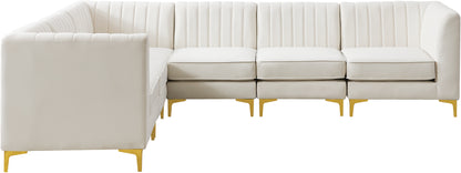 Julia Cream Velvet Modular Sectional Sec6A