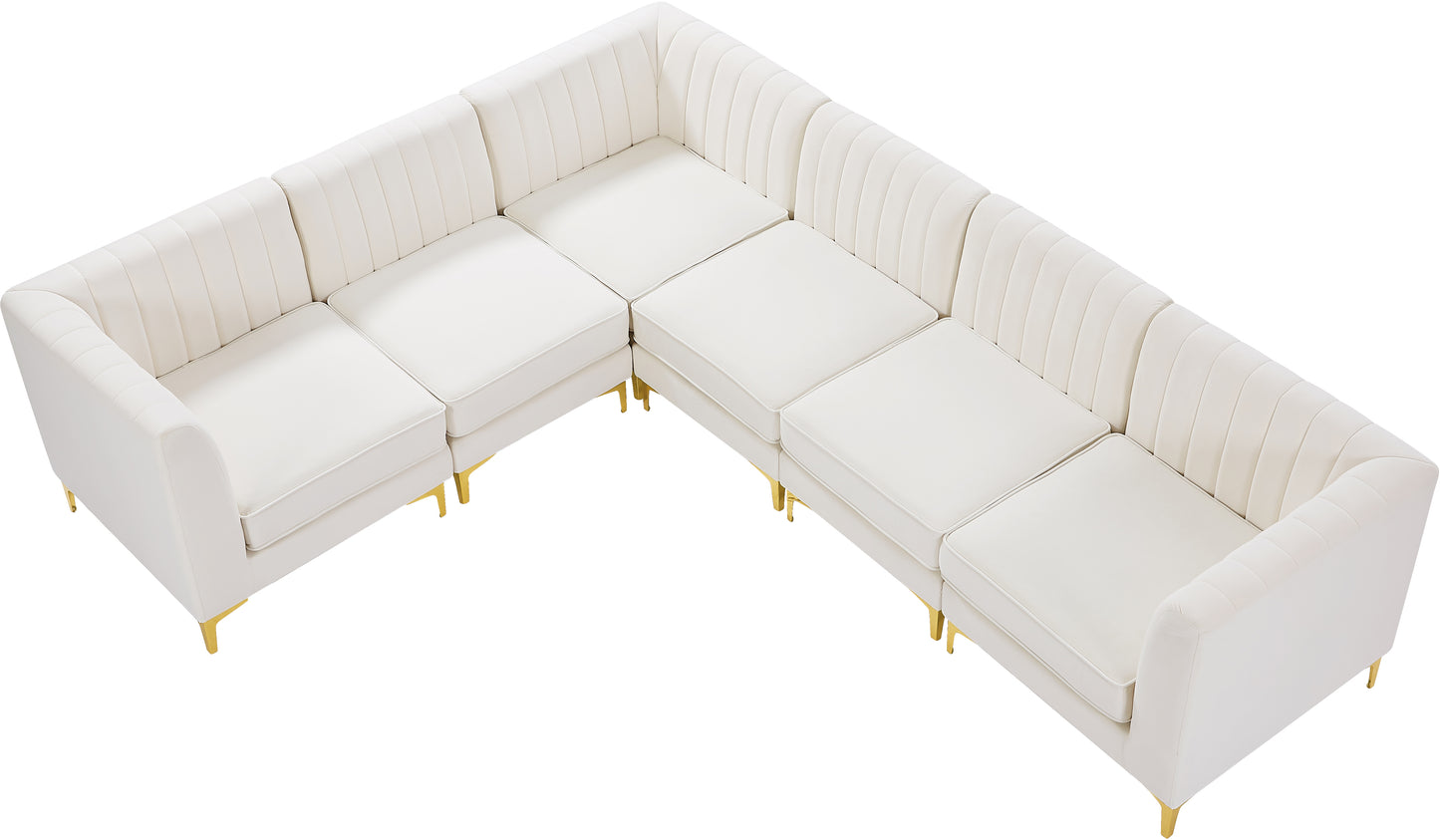 julia cream velvet modular sectional sec6a