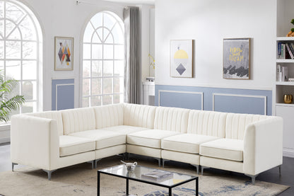 Julia Cream Velvet Modular Sectional Sec6A