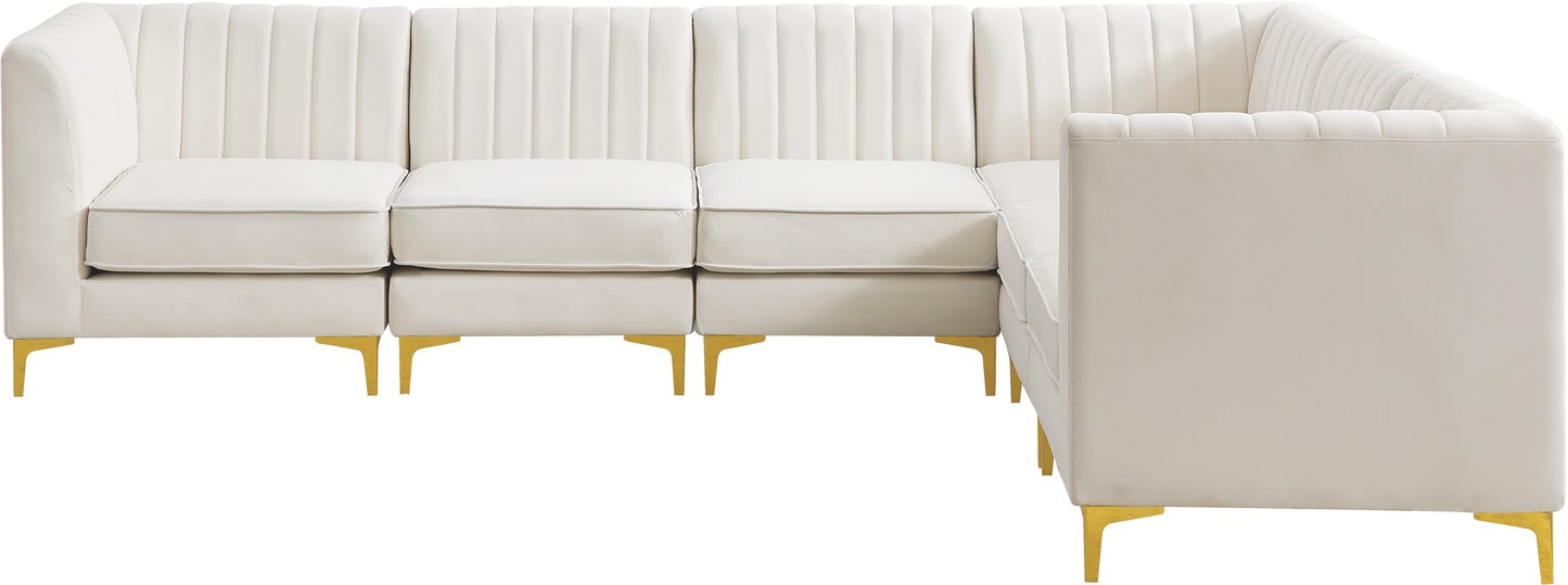 julia cream velvet modular sectional sec6a