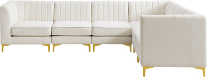 Julia Cream Velvet Modular Sectional Sec6A