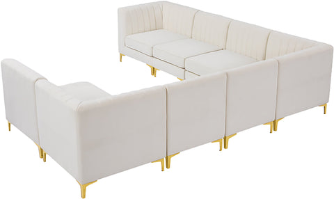 Julia Cream Velvet Modular Sectional Sec8A