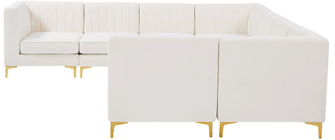 Julia Cream Velvet Modular Sectional Sec8A