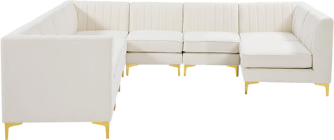 Julia Cream Velvet Modular Sectional Sec8A