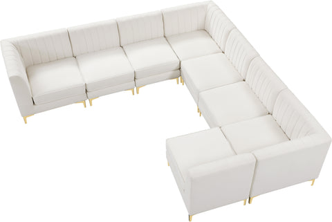 Julia Cream Velvet Modular Sectional Sec8A