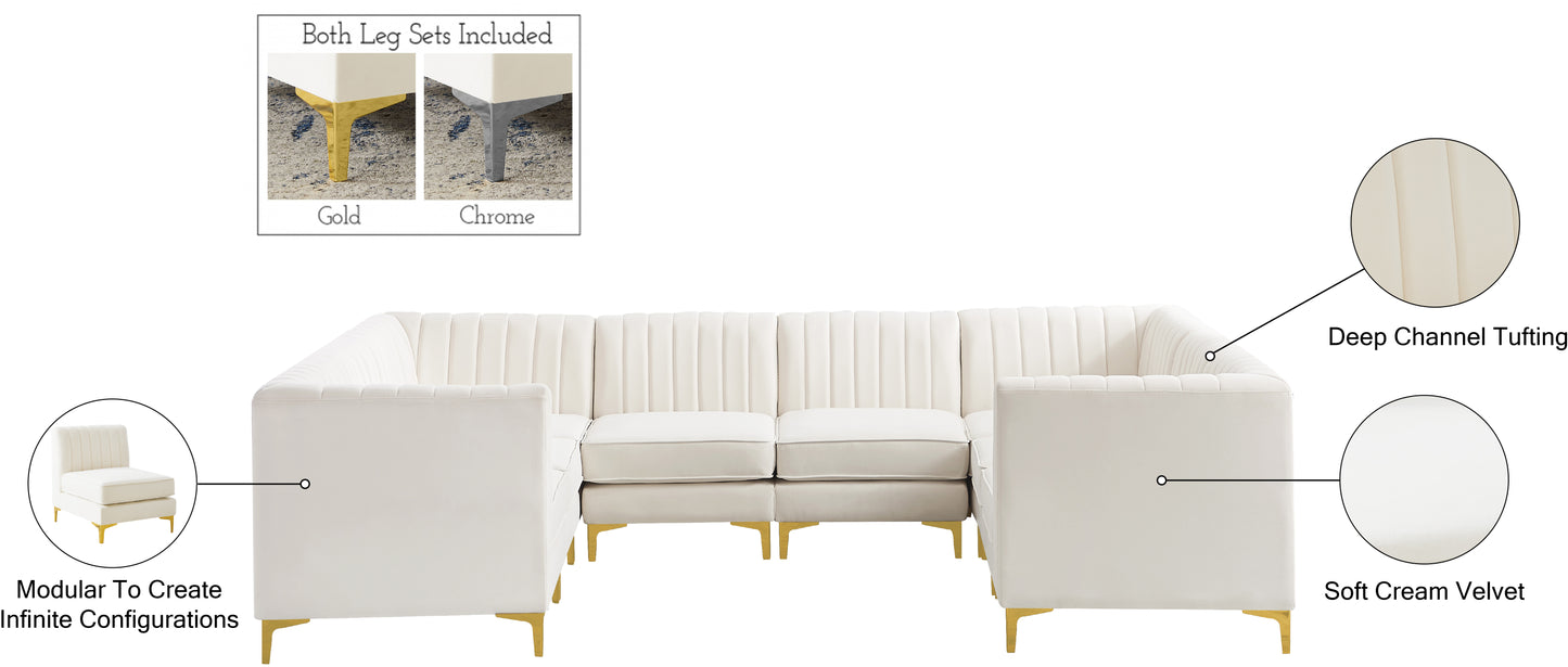 julia cream velvet modular sectional sec8b