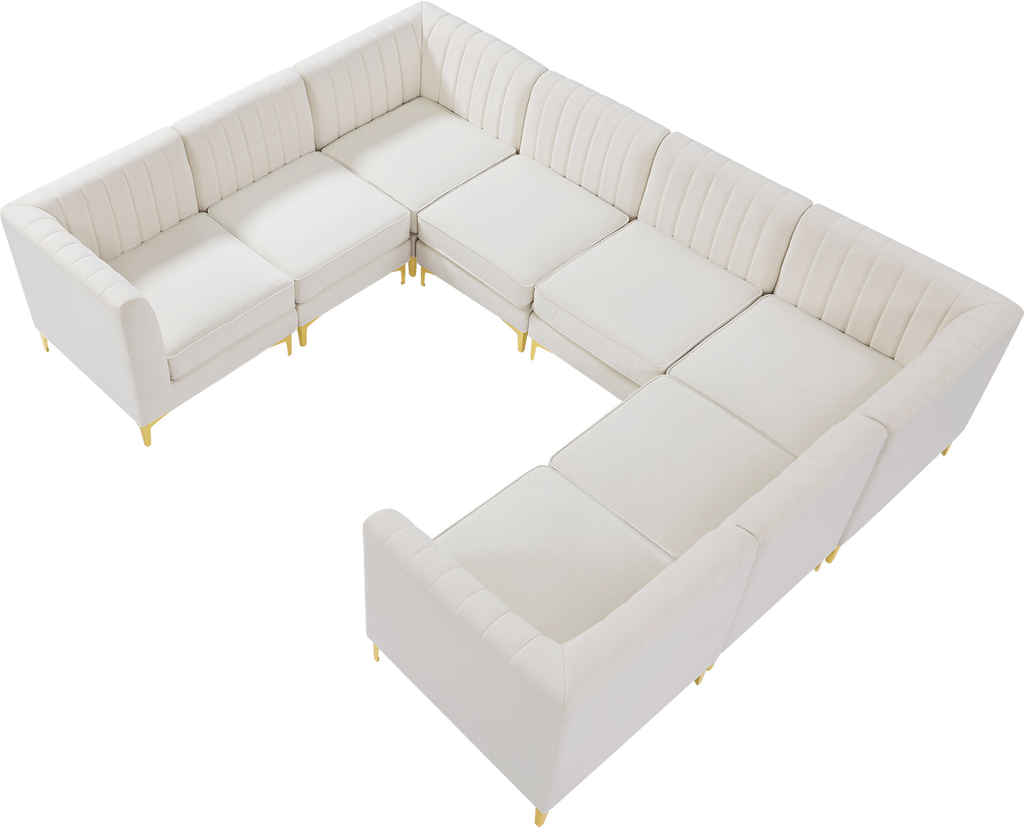 julia cream velvet modular sectional sec8b