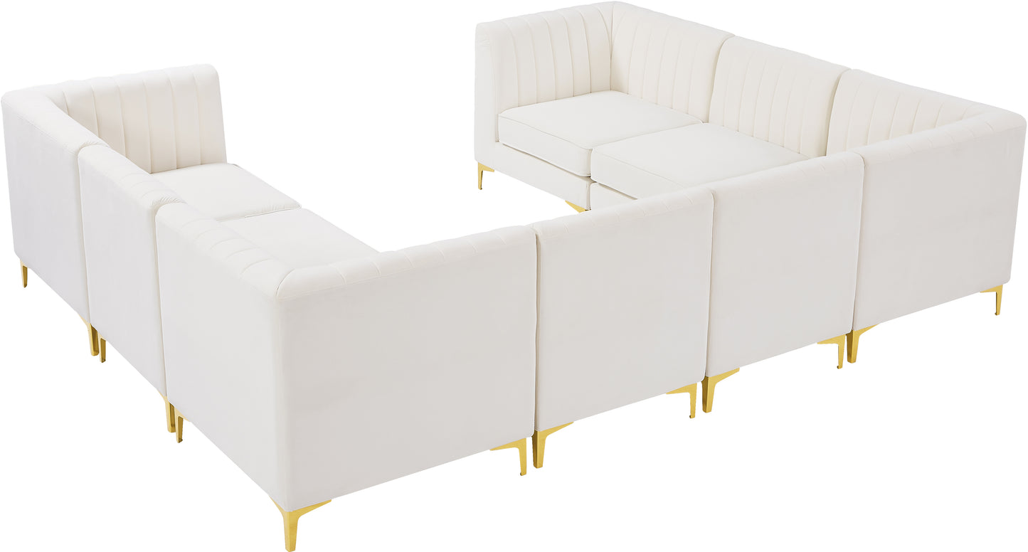 julia cream velvet modular sectional sec8b