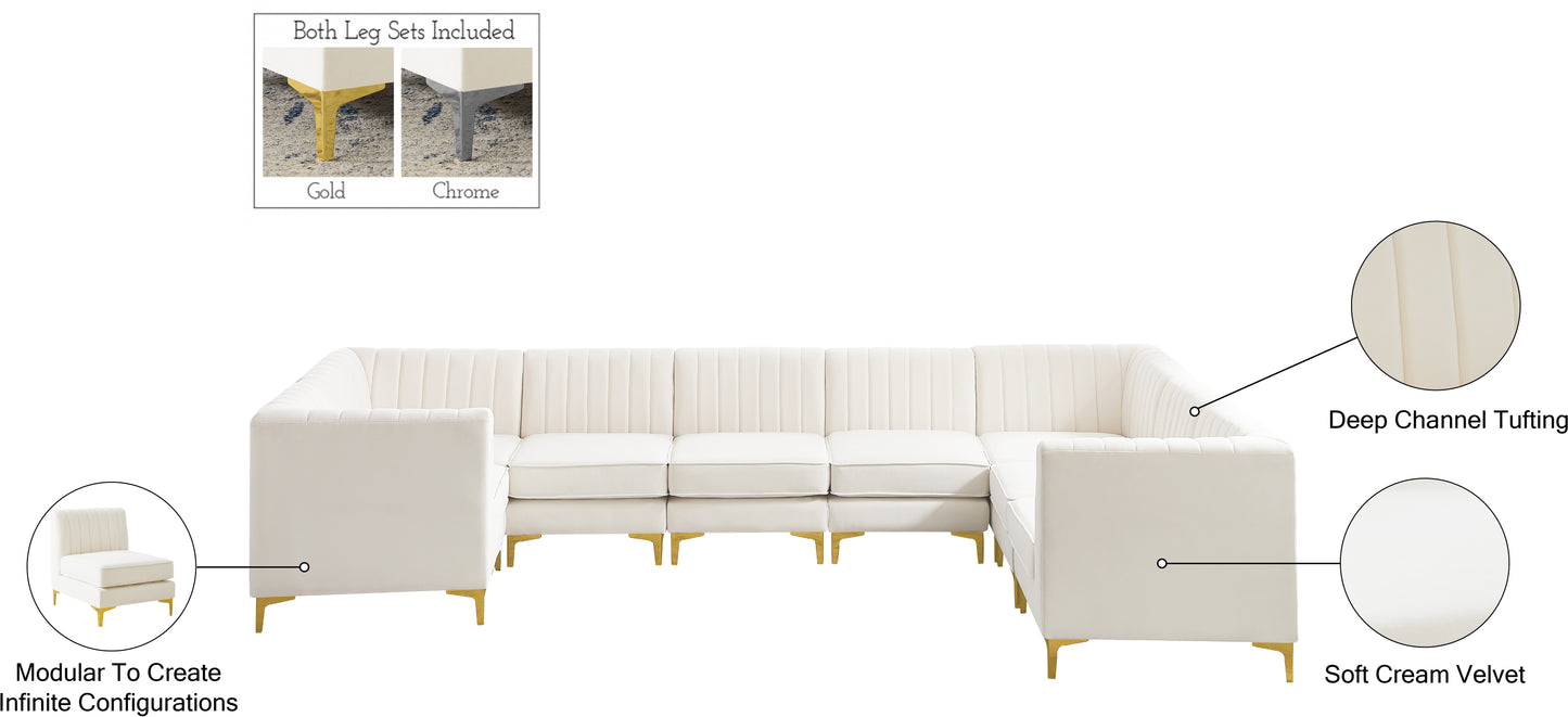 julia cream velvet modular sectional sec8c