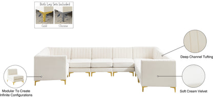 Julia Cream Velvet Modular Sectional Sec8C