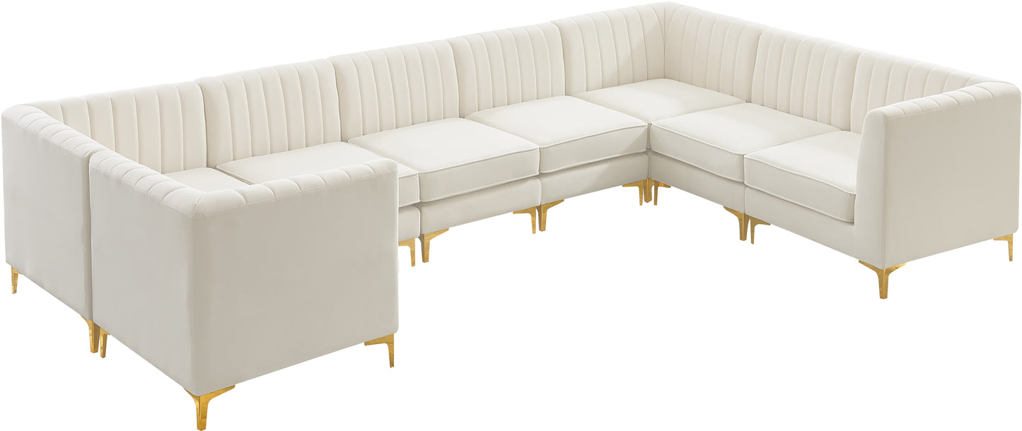 julia cream velvet modular sectional sec8c