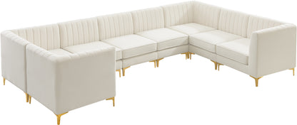 Julia Cream Velvet Modular Sectional Sec8C