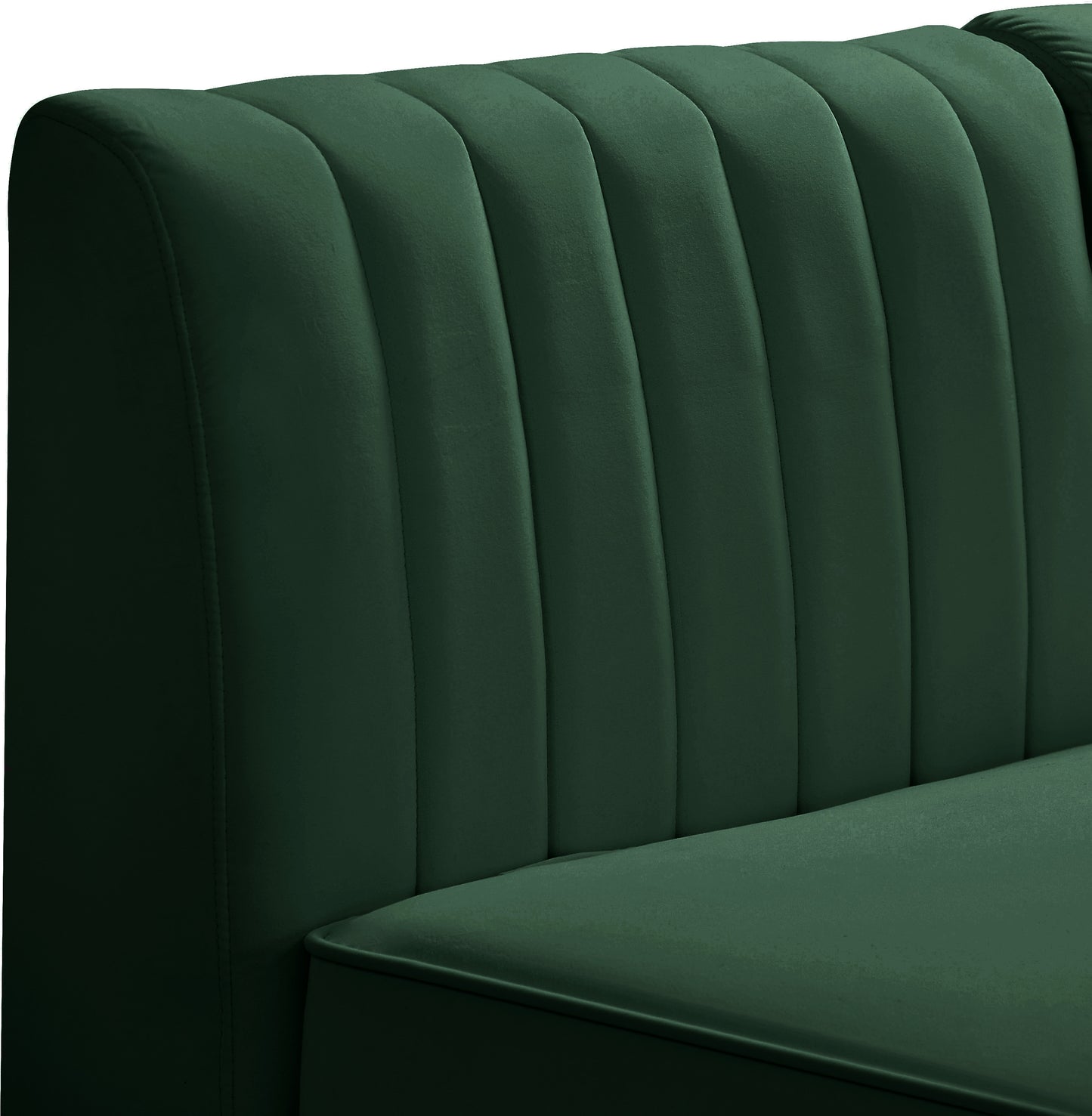 julia green velvet armless chair armless