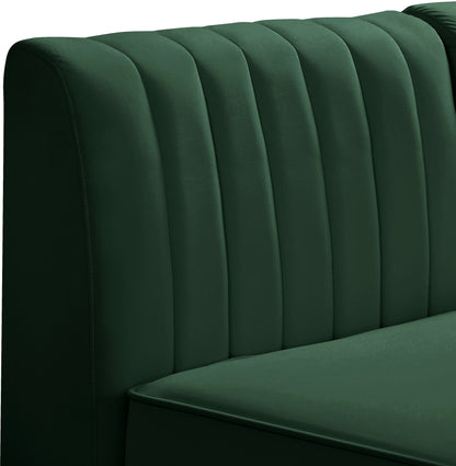 Julia Green Velvet Armless Chair Armless