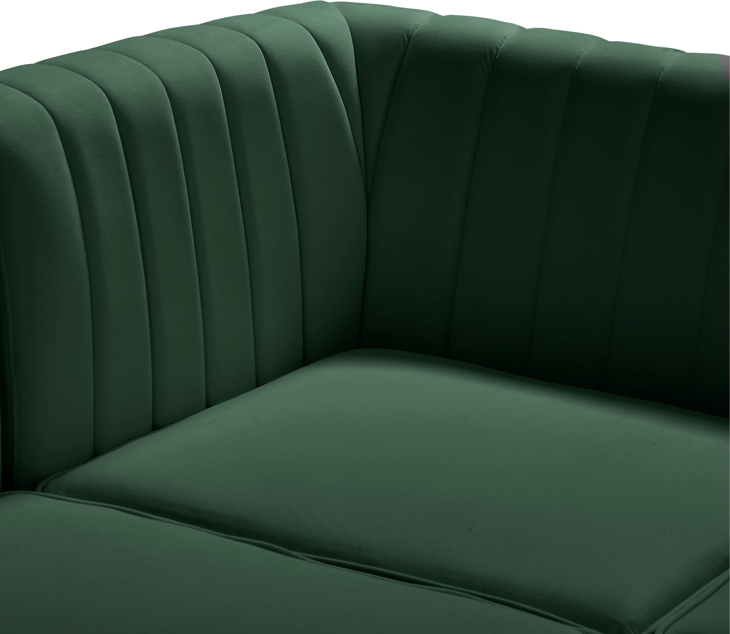 julia green velvet armless chair armless