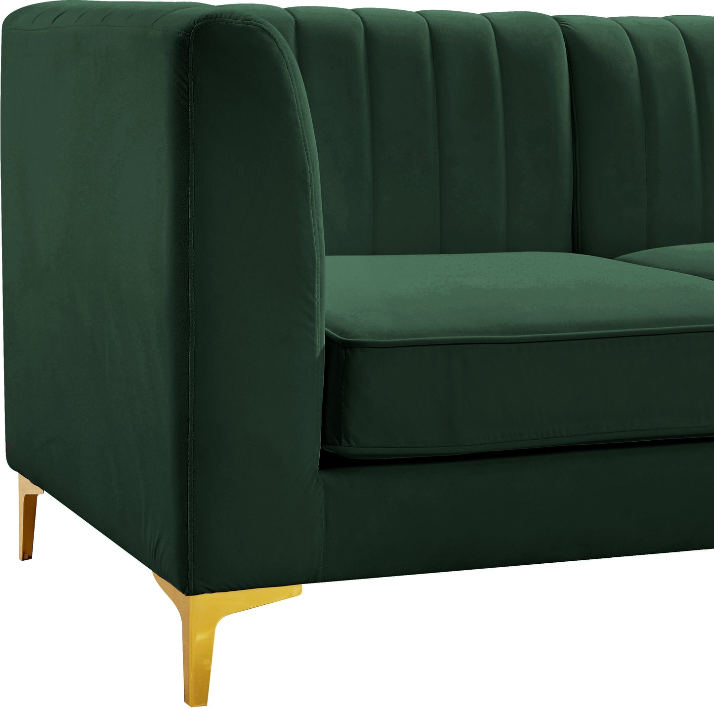 julia green velvet armless chair armless