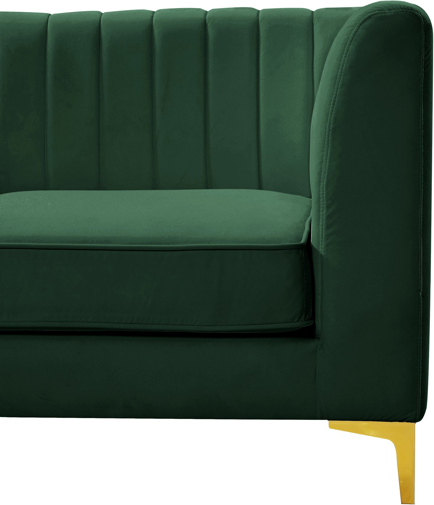 julia green velvet armless chair armless