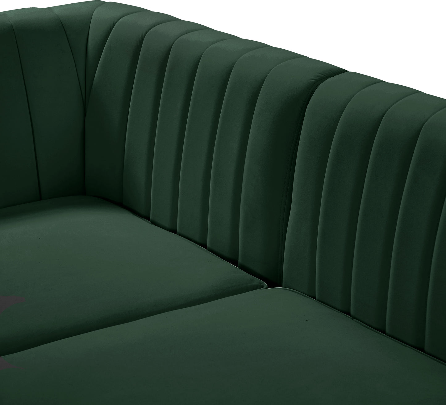 julia green velvet armless chair armless