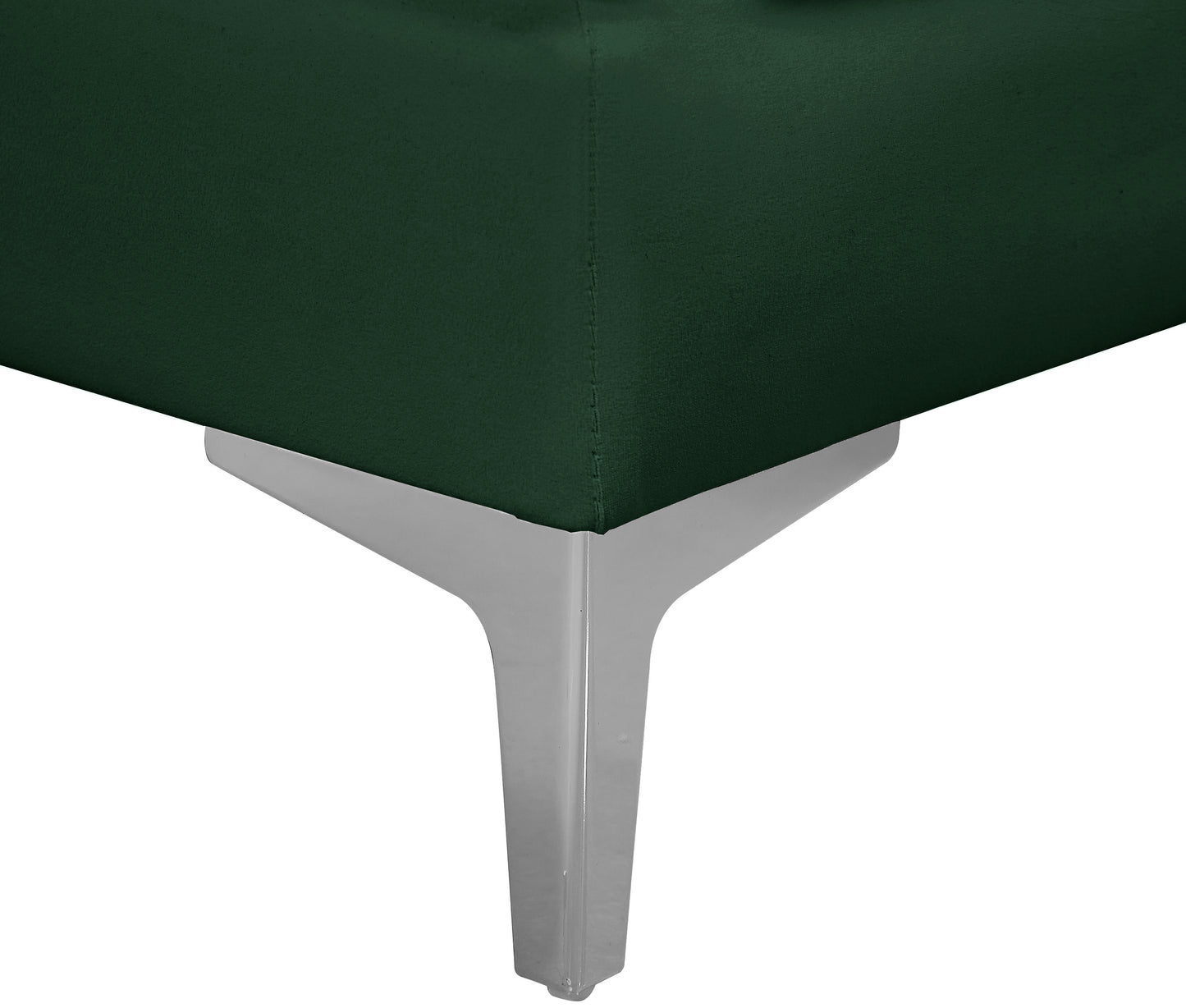 julia green velvet armless chair armless