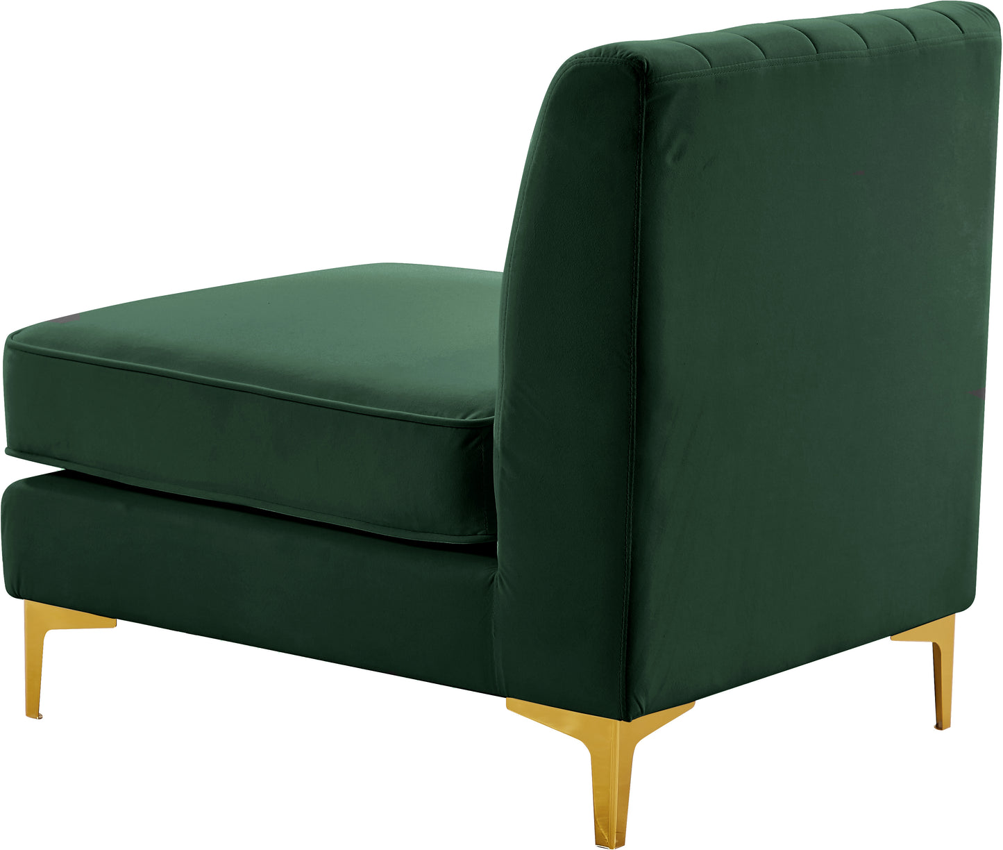 julia green velvet armless chair armless