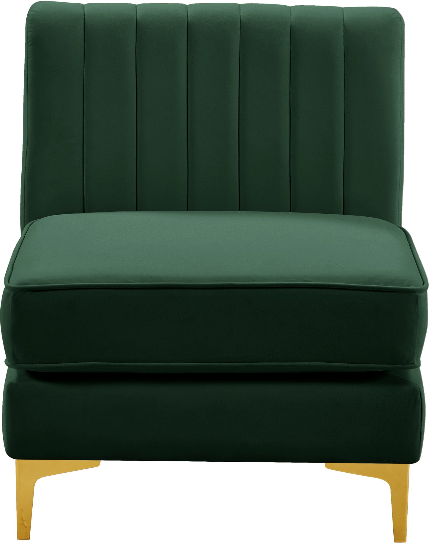 julia green velvet armless chair armless