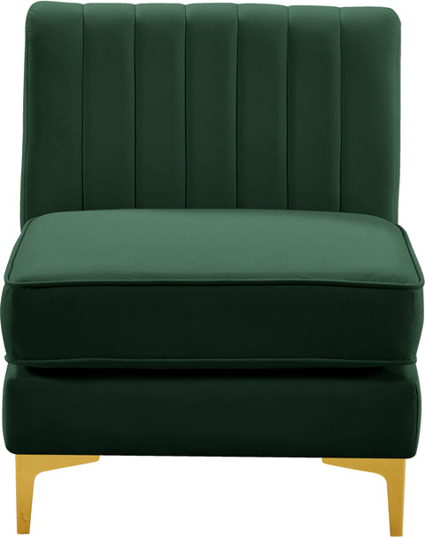 Julia Green Velvet Armless Chair Armless