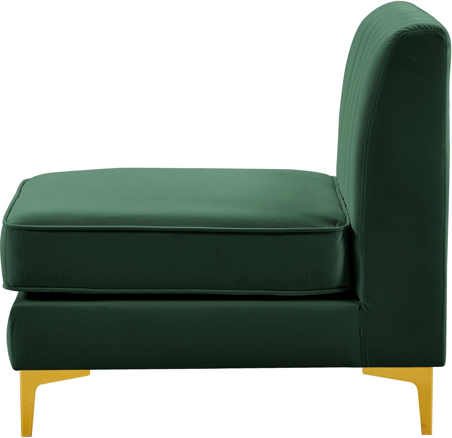 julia green velvet armless chair armless