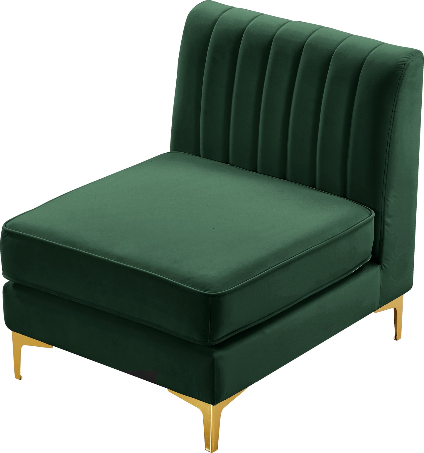 julia green velvet armless chair armless